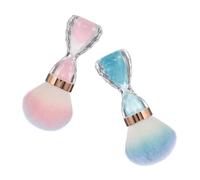GETAJGHSD Nail Dust Cleaning Brushes Nail Art Powder Removal Tools 2pcs Hour Glass Shaped Soft Fiber Bristles Ergonomic Handle Grip Reusable Professional Beauty Salon Use