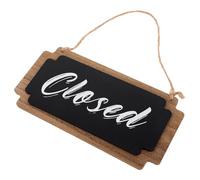 GETAJGHSD Open Closed Sign with Seamless Switching Wooden for Business Double Sided Wood and Versatile Placement, Black Matte Hanging Sign for Restaurant Opening Hours on Doors