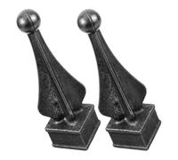 GETAJGHSD Outdoor Fence Finials 2Pcs Cast Iron Pointed Post Caps Weldable Metal Border Finials for Garden Gate Decorative European Style Patio