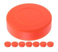 GETAJGHSD Plastic Orange Hockey Pucks 8Pcs Matte PVC Flat Lightweight for Youth Ice Hockey Practice and Outdoor Training Games