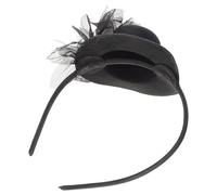 GETAJGHSD Plume Comfortable to Wear Elegant Vintage Black Hairband with Cloth Material French Design Headband for Women Versatile for Daily Outings and Parties