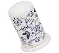GETAJGHSD Porcelain Toothpick Holder Ceramic Tube Blue-And-White Design with Lid Suitable for Home and Cafe Use
