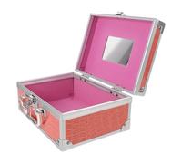 GETAJGHSD Portable Aluminium Alloy Makeup Case with Mirror and Lock, Waterproof Train Case for Makeup Artists and Paramedics, 25x16x8.5cm Cosmetic Organiser Storage Box for Accessories