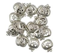 GETAJGHSD Pumpkin Pendant Sturdy without Fading 50pcs Vintage Design Smile Face Shaped in Antique Silver Alloy for Bracelets Making and Necklaces Making for DIY Halloween Jewelry Findings