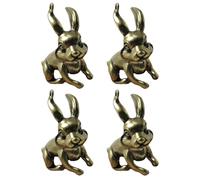 GETAJGHSD Rabbit with Zodiac Rabbit Shape Brass Charms Keychain 4pcs Practical and Not Easy to Deform or Break, for DIY Keyring Hanging Decor and Bag Pendant Use