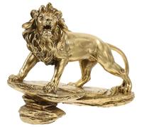 GETAJGHSD Realistic Resin Lion Figurine Compact Desktop Statue Creative Lion Ornament for Home Office Symbol of Wealth and Power Vintage Animal Adornment