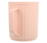 GETAJGHSD Reusable Bathroom Tumbler with Large Capacity and Antislip Design, Vertical Ribbed Plastic Toothbrush Holder Cup for Travel and Home Use, Contemporary Style Pink Rinse Cup
