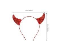 GETAJGHSD Rhinestone Devil Horns Headband Glitter Cow Horn Hairhoop Halloween Cosplay Costume Accessory for Women Party Fancy Dress