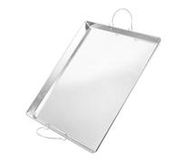 GETAJGHSD Rice Noodle Roll Steaming Tray with Handle, Small White Metal Vermicelli Roll Steam Pan, Rectangular Home Kitchen Food Container for 30Cm Pot Cooking and Serving