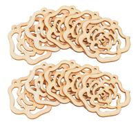 GETAJGHSD Rose Shapes with Smooth Cutouts 30pcs Flower Edges Wooden Sturdy Design, 1.77 Inch Floral Christmas and Craft, Home Decor, and Group Projects