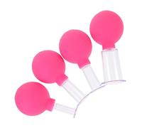 GETAJGHSD Rubber Head Vacuum Cupping Cups Kit Made of Rubber and PC 4pcs Multi-Functional Suction Therapy Device Easy to Use for Facial and Body Massage for Adults