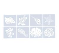 GETAJGHSD Sea Animal Pattern Painting Stencils Set, Lightweight Pet Drawing Template 8pcs Portable Hollow Out Drawing Tools to Imagination, for School Projects and Art Crafts