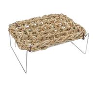 GETAJGHSD Seagrass Bearded Dragon Hammock Basking Platform with Metal Legs for Reptile Habitat and Indoor Frog Habitat Decor Sturdy Rectangle Climbing Lounger for Leopard Gecko and Snake