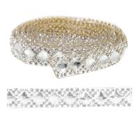 GETAJGHSD Self Adhesive Rhinestone Ribbon for Decorations and DIY Delicate Glass Rhinestone Trim Wear-Resistant Light Weight Portable and Can Be Glued Or Sewn 1.2cm Wide