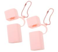 GETAJGHSD Silicone Lipstick Holder Keychain with Chain for Travel and Makeup on The Go, Portable Lip Balm Sleeve with Convenient Opening, Heartshaped Cutout Design in Blue