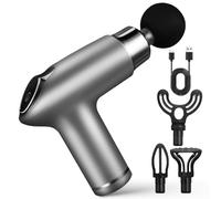 GETAJGHSD Small Massager Muscle Relaxing Tool Massager Device Lightweight Design Multiple Speeds Silver Abs Material 1500 Mah Battery 12 Gears 5v/2a Suitable for Everyday Use