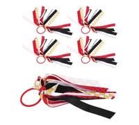 GETAJGHSD Softball Hair Ties with Ribbon Streamers with Smooth Surface 5pcs Comfortable Fit Cloth Elastic Ponytail Holders Dynamic Ribbon Streamer Style for Game Day and Training Sessions
