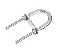 GETAJGHSD Stainless Steel 304 M8x100 U-bolt with Nuts and Plates, Silver U-shaped Screw Clamp for Marine and Industrial Tube Fastening, Replacement U-shaped Bolts for Boats and Pipelines
