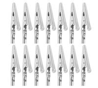 GETAJGHSD Stainless Steel Crocodile Clip 51Mm 24Pcs Rust-Resistant Metal Alligator Clamps for Electrical Testing and Laboratory Use