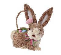 GETAJGHSD Straw Hand-woven Rabbit Ornaments Easter Decor Desktop Craft Bunny Ears for Home Accessories and Tabletop Display Using Hay Material