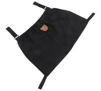 GETAJGHSD Stroller Hanging Storage Bag with Bear Pattern, Black Nylon Lightweight Pram Organizer for Bottles and Diapers, Travel-Friendly Pushchair Storage Pouch