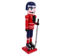 GETAJGHSD Traditional Nutcracker Figure Ice Hockey Player Christmas Decoration for Home Office Mantel Shelf Festive Sports Themed Xmas Ornament Family Friends