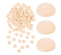 GETAJGHSD Unfinished Wood Beads with Smooth Surface Half Wooden Balls 100pcs Without Burrs for DIY Bracelets and Dream Catchers Crafts