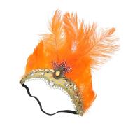 GETAJGHSD Unique Plume Hair Band for Women with Quick Topper Function, Orange Costume Accessory Headband for Masquerade and Pageant Events