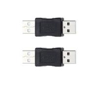 GETAJGHSD USB 2.0 Male to Male Connector Adapter for Connecting Multiple Devices 2pc Plastic and Metal Material, Hot Pluggable Design Compact Black USB Wire Extension for Laptop
