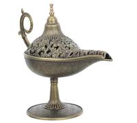 GETAJGHSD Vintage Arabic Incense Burner Pot Made of Zinc Alloy with Aromatherapy and Smoke Diffusion Features, Elegant Lamp Shape for Home Tabletop Decoration and Altar Use, for Incense