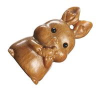 GETAJGHSD Vintage Bunny Ornament Keychain Pendant Natural Sandalwood Rabbit Craft for Keyring Necklace DIY Decoration for Animal Lovers