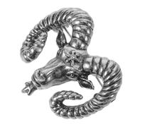 GETAJGHSD Vintage Sheep Head Brooch Lapel Pin for Suit and Coat, Silver Alloy with Intricate Detailing, Secure Fit and Versatile Placement, for Formal Occasions and Costume Accessories