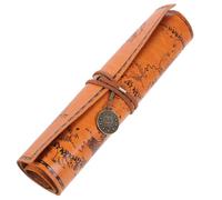 GETAJGHSD Vintage Style Large Capacity Roll up Pencil Case Pouch with Anti-wear Pu Material, Practical Pen Roll for Paintbrush and Fountain Pen Storage, for Art Students