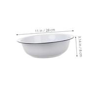 GETAJGHSD Vintage White Enamelware Basin High-Temperature Resistant Metal Bowl for Washing Vegetables Mixing and Serving in Kitchen with Smooth Easy-Clean Surface