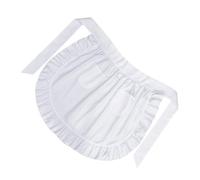GETAJGHSD White Waist Apron for Women with Dual Pockets Soft Polyester Princess Style Half Apron with Ruffle Trim Comfortable Waitress Smock for Kitchen Cooking Restaurant Coffee Shop Maid