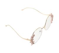 GETAJGHSD Women's Rhinestone round Frame Sunglasses Lightweight Comfortable Fit PC and Metal Material Elegant Eyewear for Beach Outings and Parties Stylish Sparkling Light Blocking