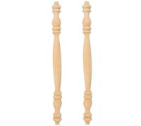 GETAJGHSD Wood Spindles for Furniture 2Pcs Decorative Unfinished Wooden Balusters for Home and Restaurant Staircase Interior Craft 26.5X1.9Cm Solid Wood Roman Column Capital
