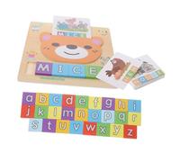 GETAJGHSD Wooden Alphabet Learning Letter Spelling Game Educational Blocks for Early Cognitive Development Montessori Style
