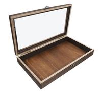 GETAJGHSD Wooden Butterfly Shadow Box Display Case 35x20cm Carbon Tone with Lid Crystal Specimen Storage for Home Decor and Museum Exhibits