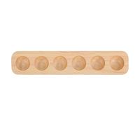 GETAJGHSD Wooden Egg Holder Tray for Fridge - Rubberwood Single Row 6-Compartment Egg Storage Organizer - for Kitchen Countertop and Refrigerator