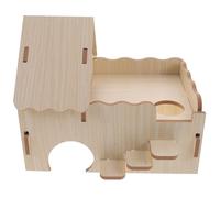 GETAJGHSD Wooden Hamster House and Guinea Pig Hideout with Wavy Ladder Multipurpose Small Animal Habitat for Training the Pet and DIY Paint Accessories