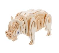 GETAJGHSD Wooden Rhinoceros Puzzle for DIY Handmade Craft Jigsaw Model Educational Plaything for Boys Safe and Smooth Finish for Birthday and Creative Learning Activities