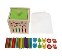 GETAJGHSD Wooden Shape Sorter for - Montessori Color and Shape Matching Puzzle with Animal Patterns, Round and Ice Cream Sticks - Educational Cognitive Sorting Box for Early Learning Ages