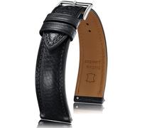 Getalia Italian leather Watch Band Tuscany Natural Vegetable-Tanned Full Grain Genuine Leather, Skin-Safe, Quick Release Replacement Watch Straps for Men and Women Thick Soft (Black：Width-21mm)