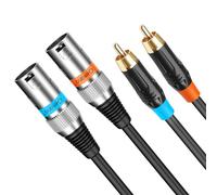 Getaria 2 RCA to 2 XLR Cable, PVC Shelled unbalanced Dual XLR Female to Dual RCA Male HiFi Audio Stereo Audio Interconnect Cable for Speaker Condenser Mic Mixer AMP (MALE, 2M)