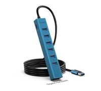 Getatek 120 cm USB to Ethernet Adapter with 6-Port USB 3.0 Hub, RJ45 Gigabit Network Adapter, Type-C 5V Input, PC USB Multiple Plug for MacBook XPS Surface Pro Linux Chromebook