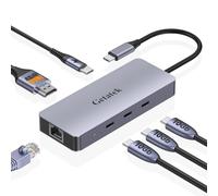 Getatek USB C Ethernet Hub, 6-in-1 USB C to HDMI Dock with 4K@60HZ HDMI,3 * 10Gbps USB C, 100W USB C PD Charging, RJ45, Suit for MacBook/Dell/Lenovo,iPhone 15, iPhone 15 Pro Max