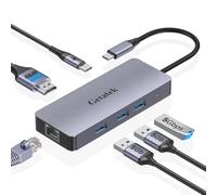 Getatek USB C Ethernet Hub, 6 Ports USB C Multiport Adapter with 4K@30HZ HDMI, 3 USB 3.0, 100W USB C PD Charging, RJ45, Suit for MacBook/Dell/Lenovo,iPhone 15, iPhone 15 Pro Max