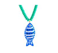 Getaway Statement Necklace Colorful Beaded Beach Charm Neck Chain, Collarbone Length Accent for Relaxed Daily Wear Coastal Necklace Beach Inspired Jewelry Collarbone Chain Colorful Charm Piece Casual