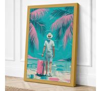 Getaway Tropical Canvas Wall Art Print 18x12 Inch (46 x 30 cm)